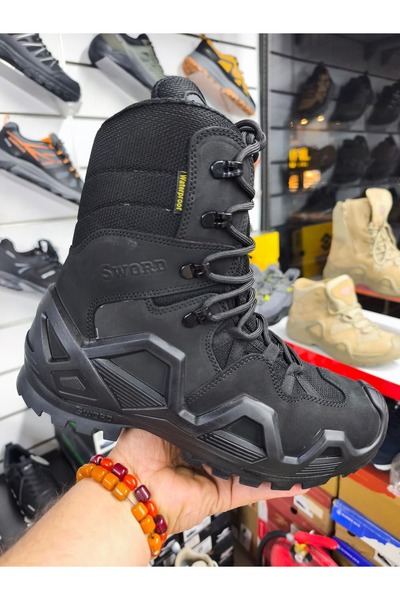 Ayakx Spor Hakiki Deri Su Geçirmez Erkek&kadın Taktik Askeri Kışlık Bot Ve Po...