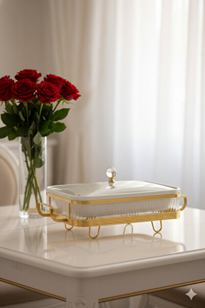 Generic Buffet warmer, rectangular serving dish, 15 cm, with a unique and elegant design.