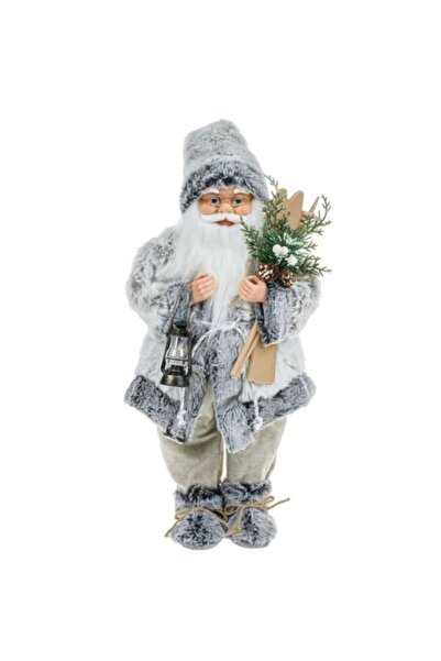 OEM Decorative Figurine Santa Claus Gray with Skis 45cm