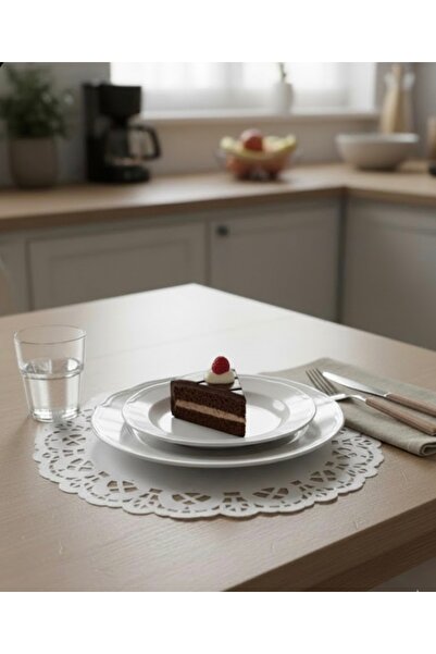 abnturk 100 adet 20cm Çaplı Şık Dantel Görünümlü Kağıt Pasta Servis/ Sunum Al...