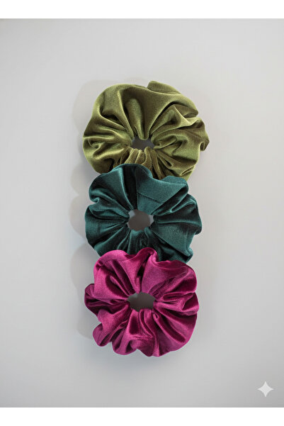 acsesuaris 3'lü Kadife Lastik Toka