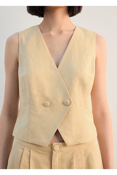 MANGO Woman Bedene oturan kumaş bluz