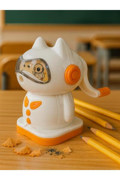 Mikro Ds-111 Tabletop Pencil Sharpener Robodog – Orange | Quiet and Safe Desktop Pencil Sharpener