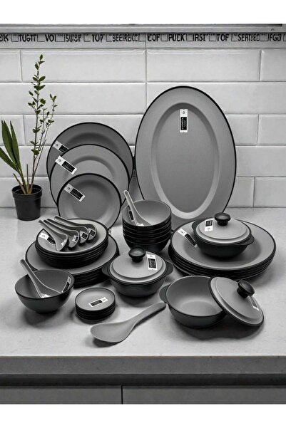 AR 40-piece matte melamine serving dish set