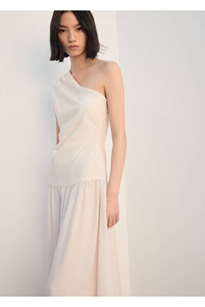 MANGO Woman Asimetrik pileli elbise