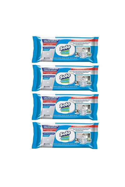 Solo Aquablock Cam Yüzeylere Özel Temizlik Havlusu 30'lu x 4 Adet