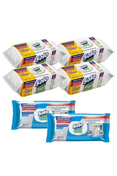 Solo Tüm Yüzeyler Limon&Portakal ve Cam Yüzeyler Temizlik Havlusu 6 lı Karma ...