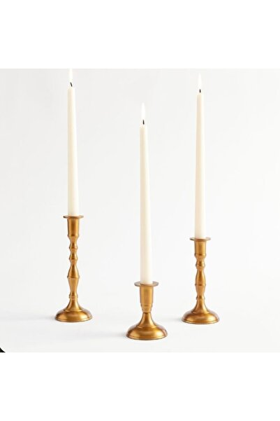 By Şirin Candle Şamdan Mumları 3 lü Beyaz Şamdanlık hariçtir