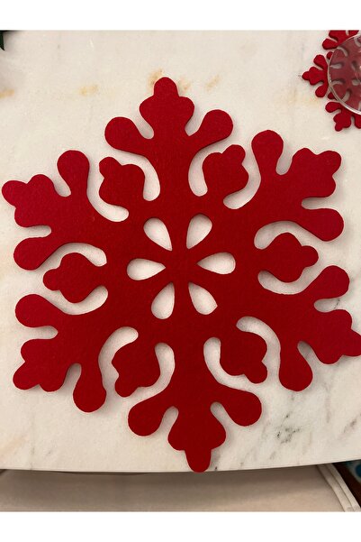 Keçelove 6 قطع من حاملات الأكواب على شكل ندف الثلج، زينة لطاولة عيد الميلاد