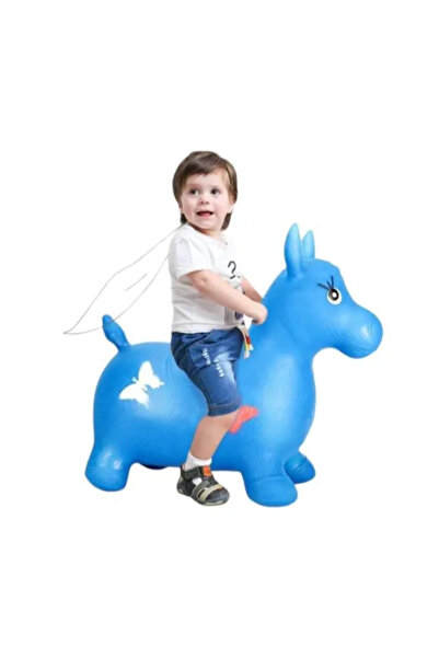 Royal Inflatable Jumper Hop Hop Horse with Music and Lights, Indoor or Outdoor Activities - Blue