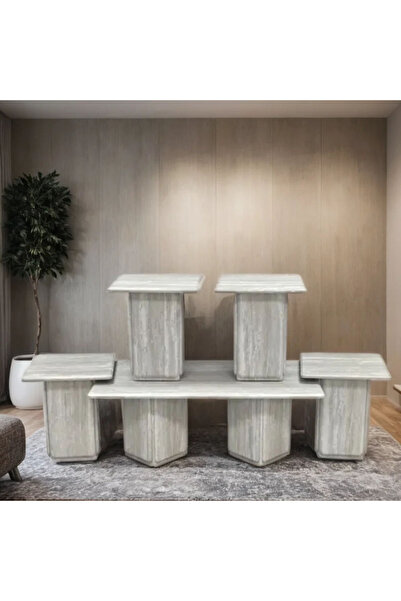 Tasamem Dafia طقم طاولات شاي مستطيل 5 قطع