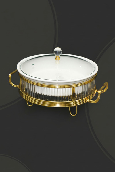 Generic Buffet warmer, round serving dish, 10 cm, with a unique and elegant design.