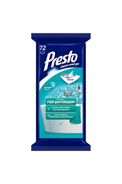 Presto Bathroom Wet Wipes, 72 pcs/set