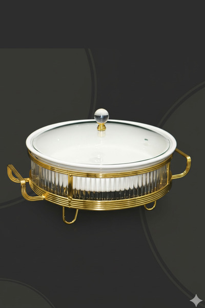 Generic Buffet warmer, round serving dish, 12 cm, with a unique and elegant design.