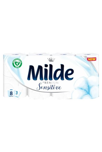 Milde Set de hârtie igienică Premium Sensitive, 3 straturi, 2 pachete x 8 role