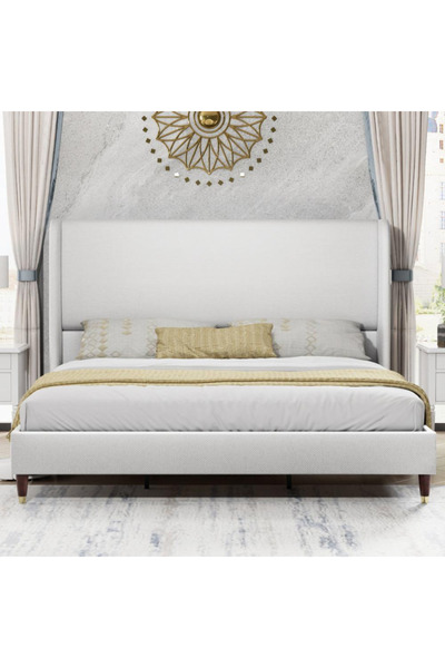 Abdo1996 Touch Linen Bed - Beige