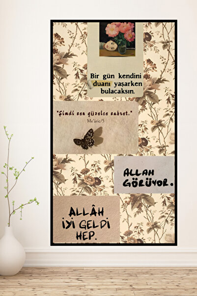 ERUMAR HOME Dini Ayetler Tasarım Dini Tablo Çerçeve Görünümlü Dekoratif Duvar...