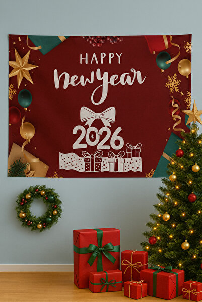 LUNA DİZAYN HOŞGELDİN 2026 Temalı Duvar Örtüsü Ev Dekorasyon Duvar Halısı Tap...