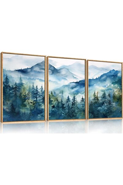 ALAYRA International مجموعة من 3 لوحات فنية تجريدية بسيطة على قماش، مقاس 40 ×...