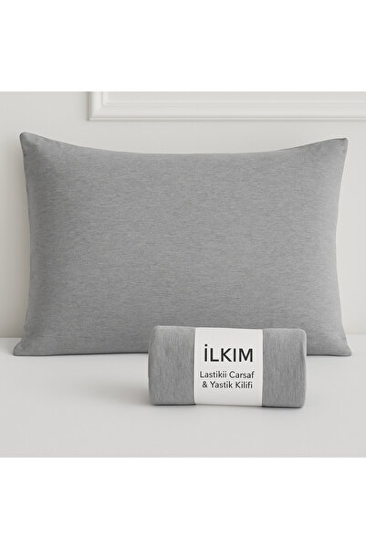cs ilkim Single Gray Ranforce Fitted Sheet + 1 Pillowcase