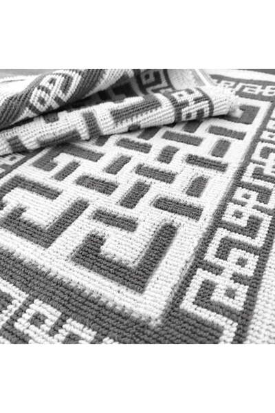 OEM Woven cotton rug, size 80 x 150 cm, cream and gray, code CB09C