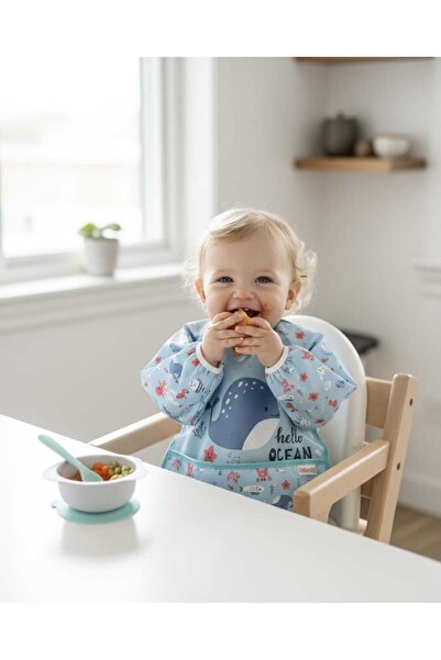 Bebechi مريلة لورا بيبي طويلة الأكمام مقاومة للسوائل للطعام والأنشطة