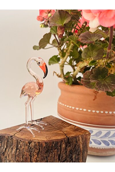 Venessa Collection Cam Biblo Flamingo Orta Boy, 3x4x9 cm,