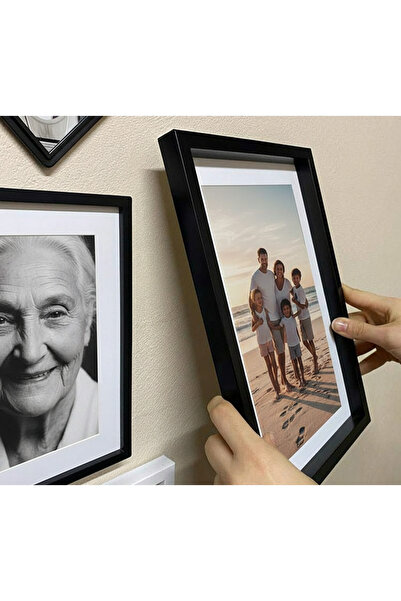 fotobaskıcım 2 Adet 20x30cm Sök Tak Yapışkanlı Çerçeve (siyah)