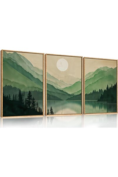 ALAYRA International مجموعة من 3 لوحات فنية تجريدية بسيطة على قماش، مقاس 30×4...