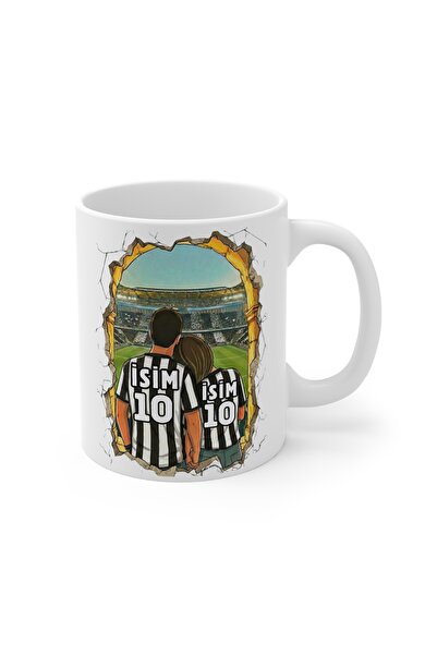 MRN Tasarım Black and White Special Mug for Lovers - Fan Mug - Black and Whit...