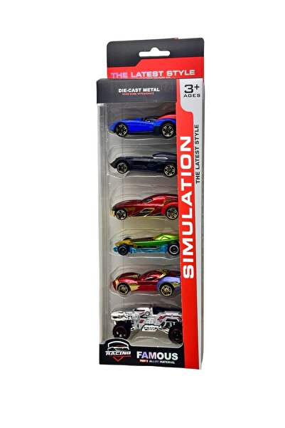 JPT Set de mașini de curse metalice - 6 piese pentru vârste de peste 3 ani
