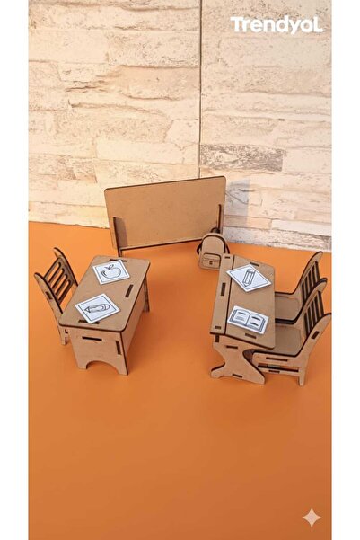 HAKFA TASARIM Ahşap Minyatür Sınıf Eşyaları