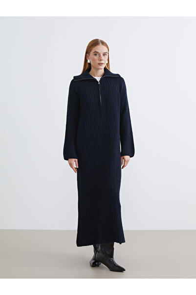 LC Waikiki Sparkling Choices by Shining Store Devrik Roba Collar Knitwear Dress
