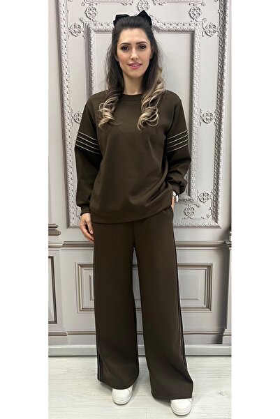 styleFlex Tracksuit with Gold String Inserts in Elastic Viscose