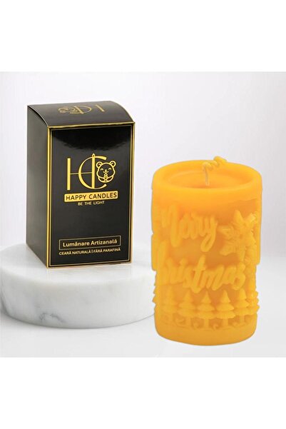 Happy Candles Beeswax Candle, Christmas Wishes