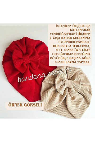 Bebek 0-2 yaş Pamuklu Full Esnek Kaymayan Terletmeyen 2’li Bone