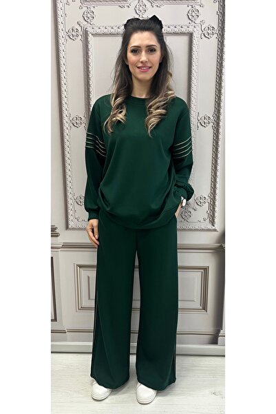 styleFlex Tracksuit with Gold String Inserts in Elastic Viscose