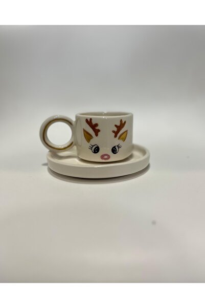 DeSu Ceramic Yılbaşı Dişi Geyik Fincan