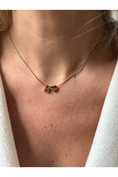 Rossetto Atelier Paslanmaz Çelik Kalpli B Harfli Katre Kolye