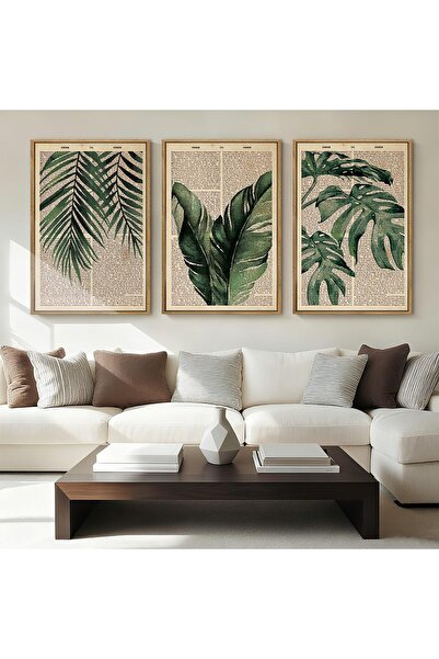 ALAYRA International مجموعة من 3 لوحات فنية تجريدية بسيطة على قماش، مقاس 40 ×...