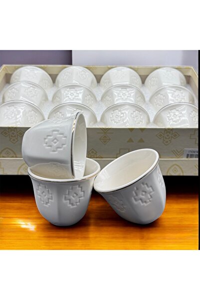 cc bin shihon Arabic coffee cups, set of 12 pieces, with traditional Sadu touches. Porcelain coffee cups.