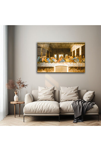 B&G DESIGN Leonardo Da Vinci Son Akşam Yemeği Dekoratif Parlak Temperli Cam T...
