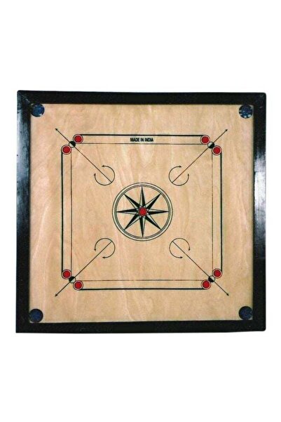 Beauenty لوح كاروم خشبي مع 21 قطعة نقدية بلاستيكية