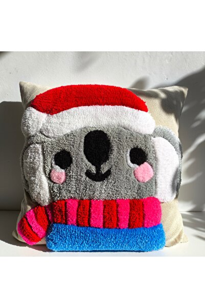 Yılbaşı Temalı Koala Tufting Kırlent