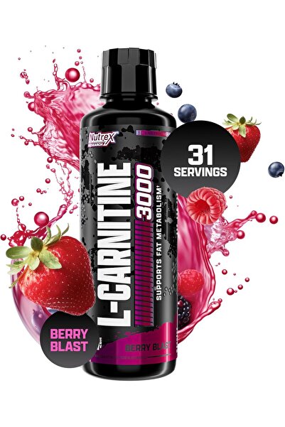 Nutrex Research L-Carnitine 3000 (31 Servings, Berry Blast)