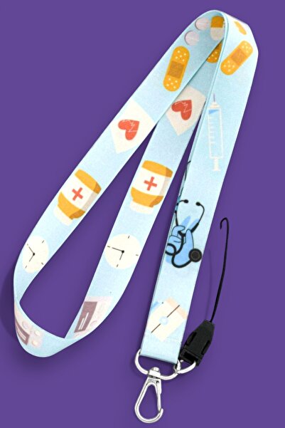 MİLLENEX Tıbbi Figürlü Lanyard Telefon Askı Yaka Kartı Boyun Askısı Askı İpi ...