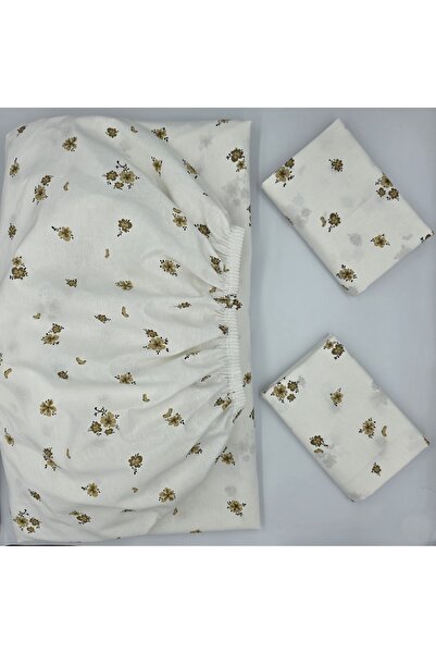 pınarhome collectıon ملاءة سرير مطاطية من القطن العضوي 100% + غطاء وسادة ***عمق الزاوية 28-30 سم*** ***موسم جديد***