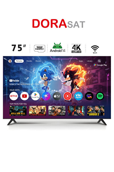 DORASAT 75-inch Smart TV with webOS - Ultra HD 4K - Model DST75U + Free Wall Mount
