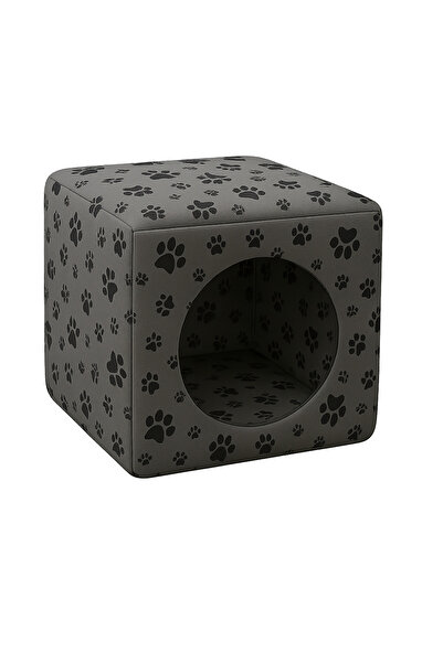 eryatex Kedi Yatağı ve Kedi Evi Fonksiyonlu Pati Desenli Dönüşebilen Kapalı K...