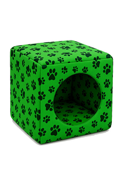 eryatex Kedi Yatağı ve Kedi Evi Fonksiyonlu Pati Desenli Dönüşebilen Kapalı K...